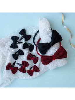 Ribbon Candy - Shiny Bows on hairbands Tic-tacs & Rubber bands-Black