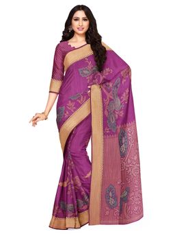 Mimosa - Red Floral Embellished Saree With Unstitched Blouse