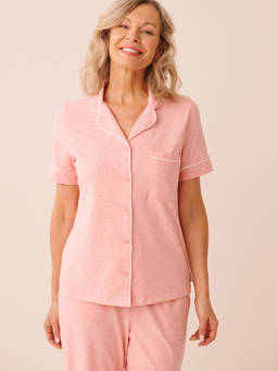 La Vie En Rose - Pink Cotton Short Sleeve Button-Down Shirt