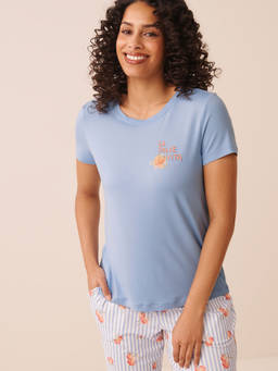 La Vie En Rose - Blue Dolce Vita Print Super Soft T-Shirt