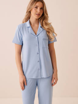 La Vie En Rose - Blue Super Soft Button-Down Shirt