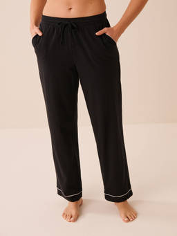 La Vie En Rose - Black Cotton Pajama Pant