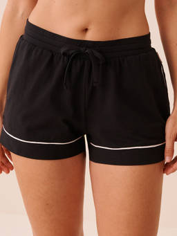 La Vie En Rose - Black Cotton Shorts