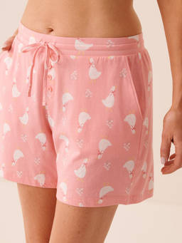 La Vie En Rose - Pink Goose Print Shorts