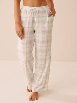 La Vie En Rose - Blue Plaid Print Pajama