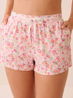 La Vie En Rose - Pink Watercolour Floral Print Super Soft Shorts
