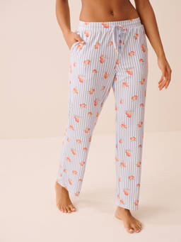 La Vie En Rose - White and Stripe Print Super Soft Pajama