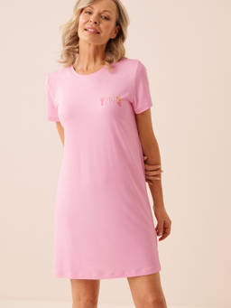 La Vie En Rose - Pink Lobster Floral Print Super Soft Sleepshirt