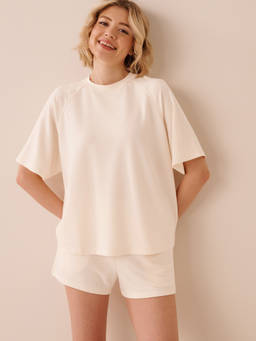 La Vie En Rose - White French Terry T-Shirt