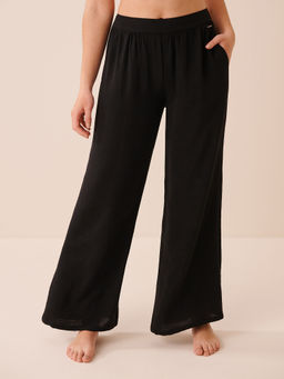 La Vie En Rose - Black Wide Leg Crinkle Pant