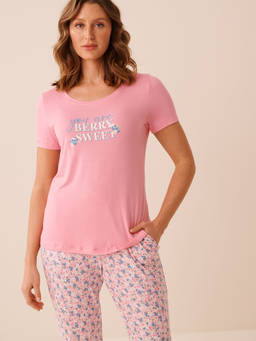 La Vie En Rose - Pink Berry Print Soft Jersey T-Shirt