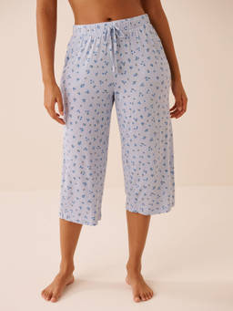 La Vie En Rose - Blue Berry Print Soft Jersey Capri