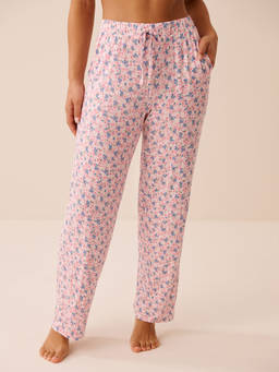 La Vie En Rose - Pink Bloom and Berry Print Soft Jersey Pajama
