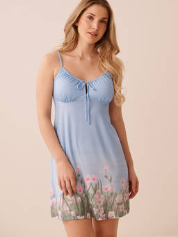 La Vie En Rose - Multi-Colour Flower Field Print Night Dress