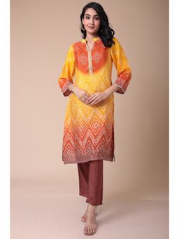 Zari Jaipur - Silk Blend Kurta with Pant- Purple (Set of 2)