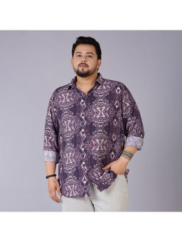 UNSIZED - Men Purple Printed Casual Shirt