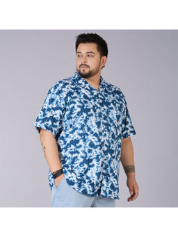UNSIZED - Men Blue Tie-Dye Print Casual Shirt