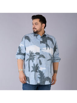 UNSIZED - Men Blue Printed Casual Shirt
