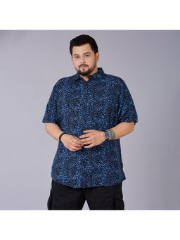 UNSIZED - Men Blue Print Casual Shirt