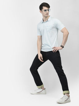 CRIMSOUNE CLUB - Men Blue Printed Polo T-Shirt