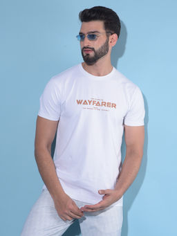 CRIMSOUNE CLUB - Men White Typographic Print T-Shirt