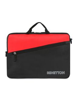 United Colors of Benetton - Edgar Polyester Laptop Sleeve Business Case for Unisex-Red & Black (S)