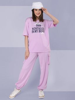 CHKOKKO - Women Lavender Summer Co-Ord (Set of 2)