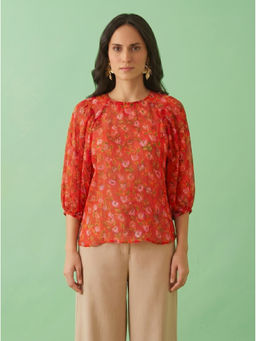 AMAGYAA - Orange Relaxed Fit Top