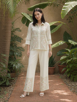 ZUMMER - Off White Embroidered Co-Ord Set