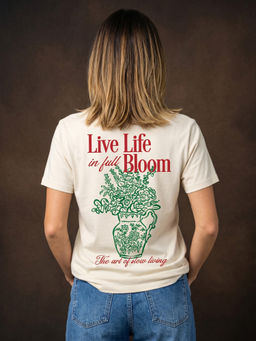JUNEBERRY - Slow Living Off White Regular Fit Graphic Printed T-shirt