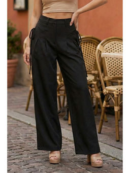 JUNEBERRY - Black HIgh Waist Tailored Wide-Leg Trouser