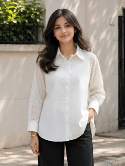 KAFTANIZE - White Embellished Shirt