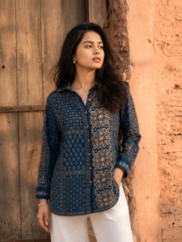 KAFTANIZE - Blue Printed Shirt