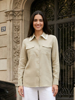 KAFTANIZE - Beige Solid Shirt