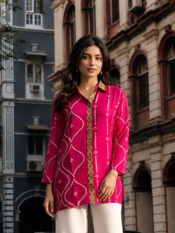 KAFTANIZE - Pink Floral Printed Shirt