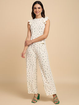 Saffe - Women's White Printed Co-Ord Set