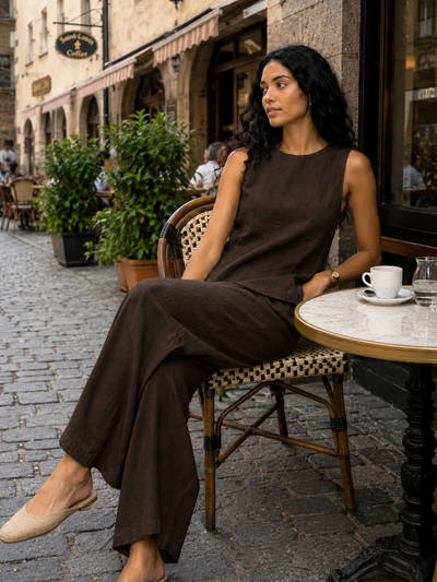Women Brown Cotton Co-Ord Set