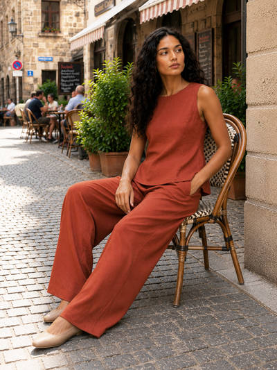 Rust Cotton Co-Ord Set