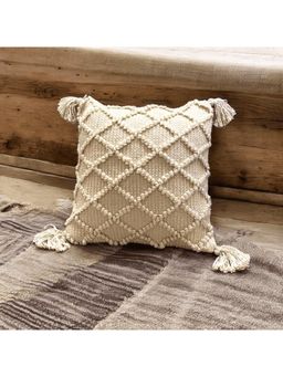LUSHLYF - Ivory Diamond Tufted Cushion Cover - off White
