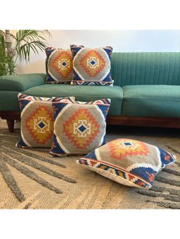 LUSHLYF - Kilim Tribal Jacquard Cushion Cover - Multi-Color (Pack of 5)