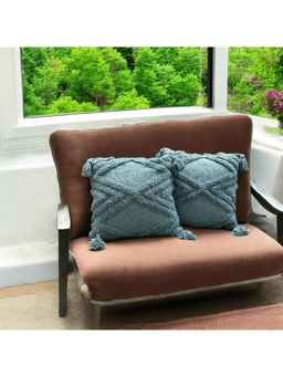 LUSHLYF - Ocean Breeze Tufted Cushion Cover - Green (Pack of 2)