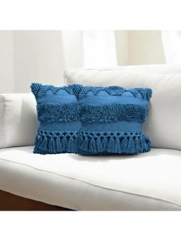 LUSHLYF - Azure Bliss Tufted Cushion Cover - Blue (Pack of 2)