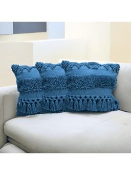 LUSHLYF - Azure Bliss Tufted Cushion Cover - Blue (Pack of 3)