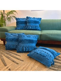 LUSHLYF - Azure Bliss Tufted Cushion Cover - Blue (Pack of 5)