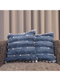 LUSHLYF - Blue Horizon Tufted Cushion Cover - Blue (Pack of 2)