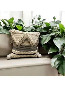 LUSHLYF - Boho Chic Tufted Cushion Cover - Cream