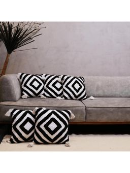 LUSHLYF - Diamond Chevron Tufted Cushion Cover - Black (Pack of 5)