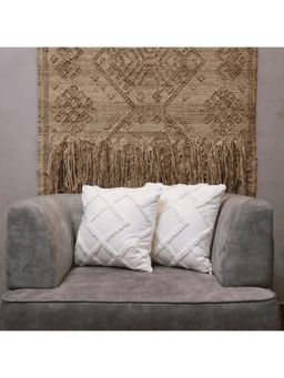 LUSHLYF - Diamond Ivory Tufted Cushion Cover - White (Pack of 2)