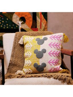 LUSHLYF - Embroidered Charm Tufted Cushion Cover - Multi-Color