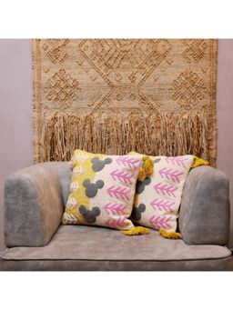 LUSHLYF - Embroidered Charm Tufted Cushion Cover - Multi-Color (Pack of 2)